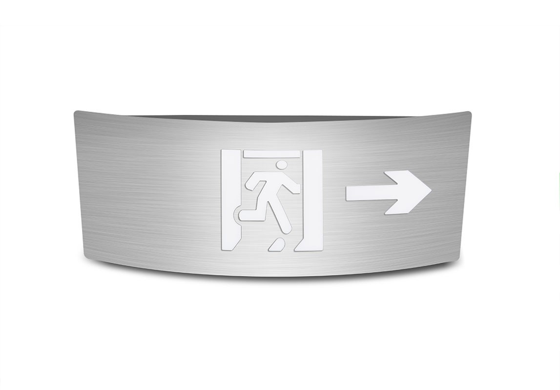 轨道交通-弧形款-单面右向应急标志灯  |  ZS-BLJC-1REⅡ1W-J869  |  嵌入